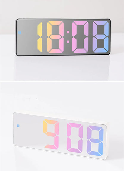 Voice Control Color Digital Alarm Clock TEMP Date Display Night Mode Snooze Table Clock Anti-disturb Function 12/24H LED Clock
