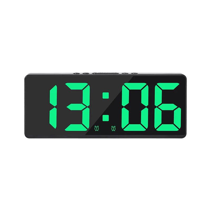 Voice Control Digital Alarm Clock Teperature Snooze Night Mode Desktop Table Clock 12/24H Anti-disturb Funtion LED Clocks Watch