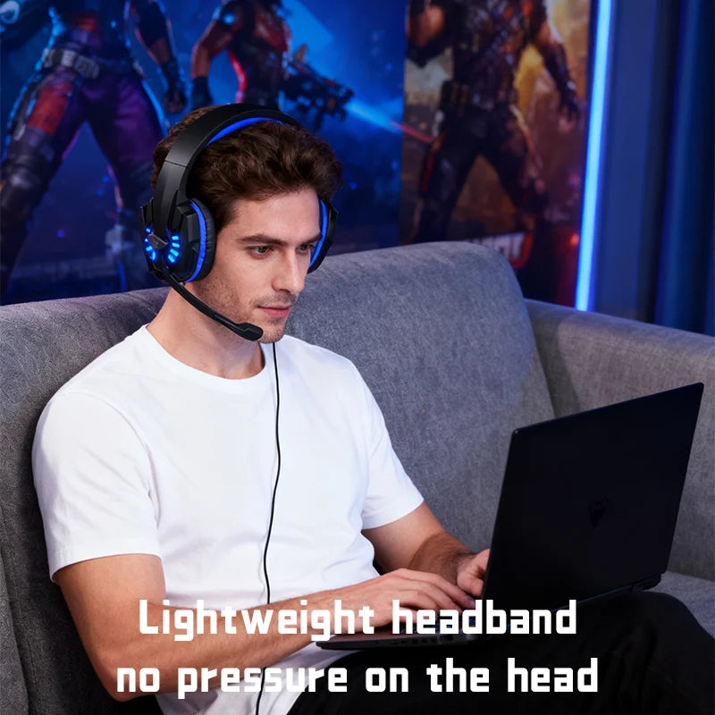 A7 Headphones Wired Gaming Headset Earphones Music For computer With Mic Headset Stereo SVirtual Surround Bass LED Light Gamer