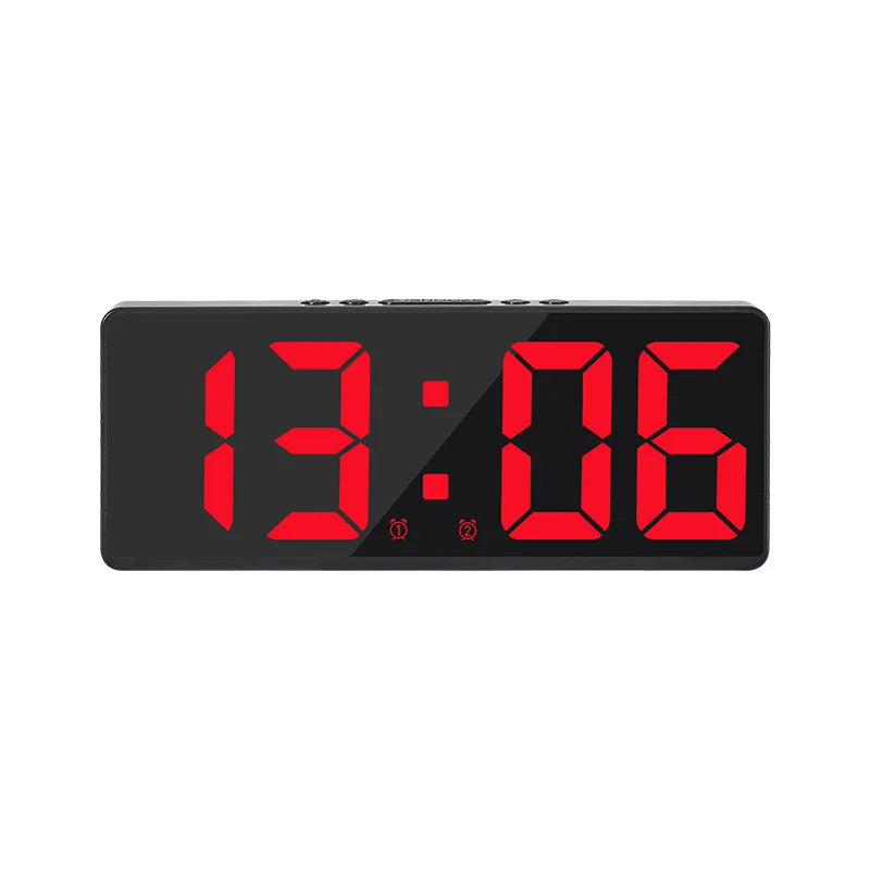 Voice Control Digital Alarm Clock Teperature Snooze Night Mode Desktop Table Clock 12/24H Anti-disturb Funtion LED Clocks Watch