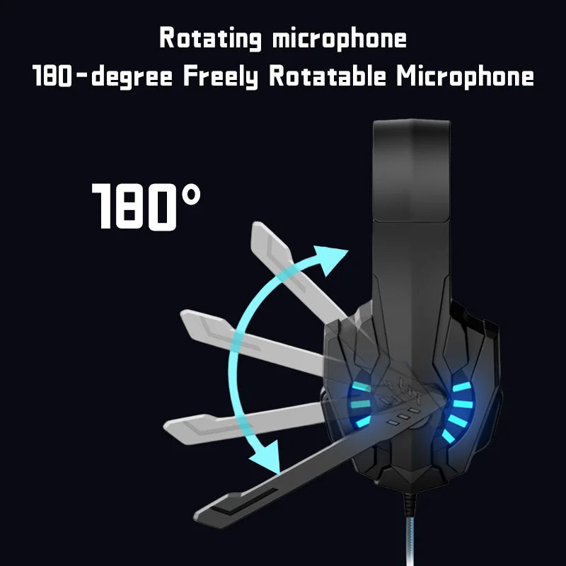 A7 Headphones Wired Gaming Headset Earphones Music For computer With Mic Headset Stereo SVirtual Surround Bass LED Light Gamer