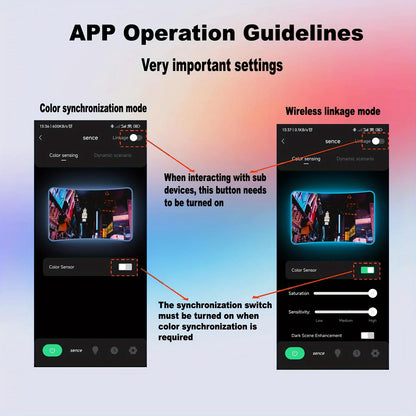 RGBIC TV Backlight Strip With AR Color Gamut Sensor App Control can Capture Part of The Color on The Screen 16.4FT/65-85 TV