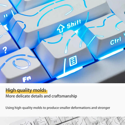 Contour 4.0 Side Engraved Keycap PBT Translucent 97 Key Gaming Mechanical Keyboard Key Cap White For Magnetic Switch F75 GMK87