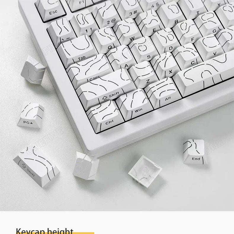 Contour 4.0 Side Engraved Keycap PBT Translucent 97 Key Gaming Mechanical Keyboard Key Cap White For Magnetic Switch F75 GMK87