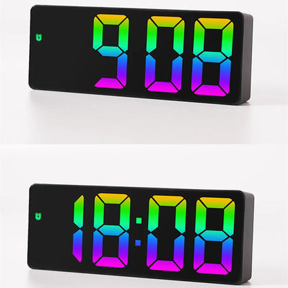 Voice Control Color Digital Alarm Clock TEMP Date Display Night Mode Snooze Table Clock Anti-disturb Function 12/24H LED Clock