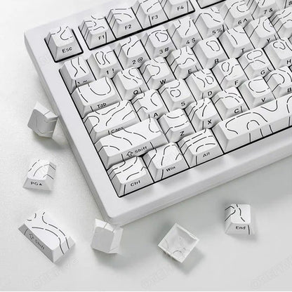 Contour 4.0 Side Engraved Keycap PBT Translucent 97 Key Gaming Mechanical Keyboard Key Cap White For Magnetic Switch F75 GMK87