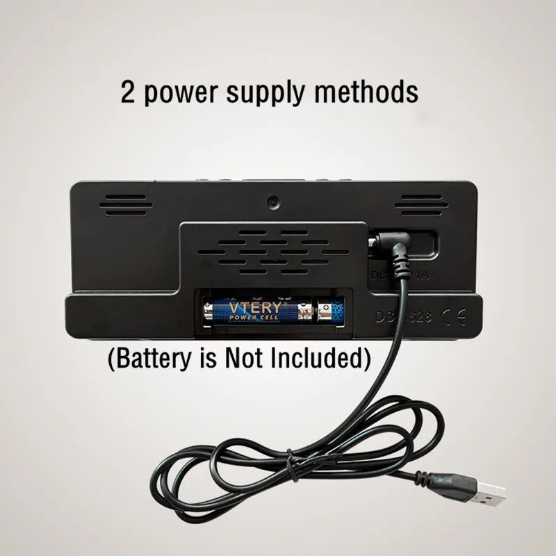 Voice Control Digital Alarm Clock Teperature Snooze Night Mode Desktop Table Clock 12/24H Anti-disturb Funtion LED Clocks Watch