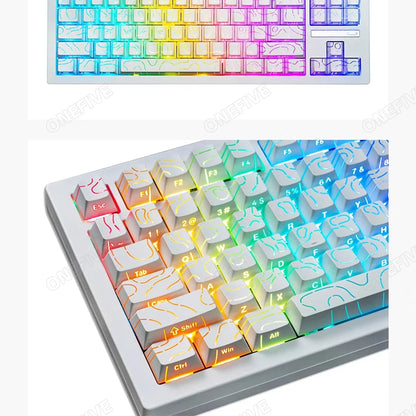 Contour 4.0 Side Engraved Keycap PBT Translucent 97 Key Gaming Mechanical Keyboard Key Cap White For Magnetic Switch F75 GMK87