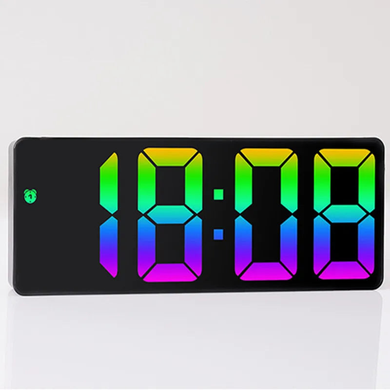 Voice Control Color Digital Alarm Clock TEMP Date Display Night Mode Snooze Table Clock Anti-disturb Function 12/24H LED Clock