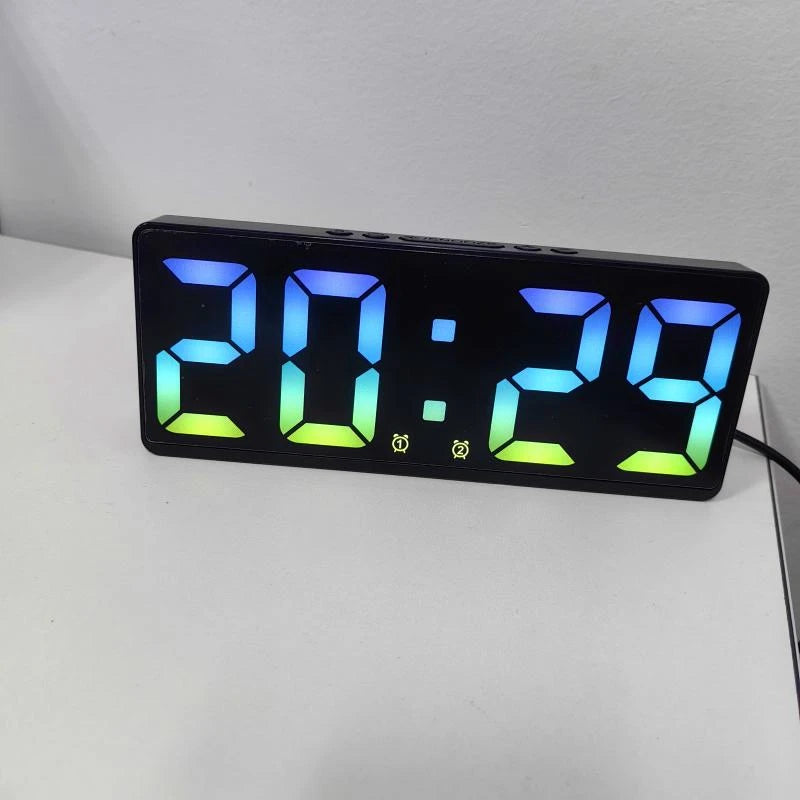 Voice Control Digital Alarm Clock Teperature Snooze Night Mode Desktop Table Clock 12/24H Anti-disturb Funtion LED Clocks Watch
