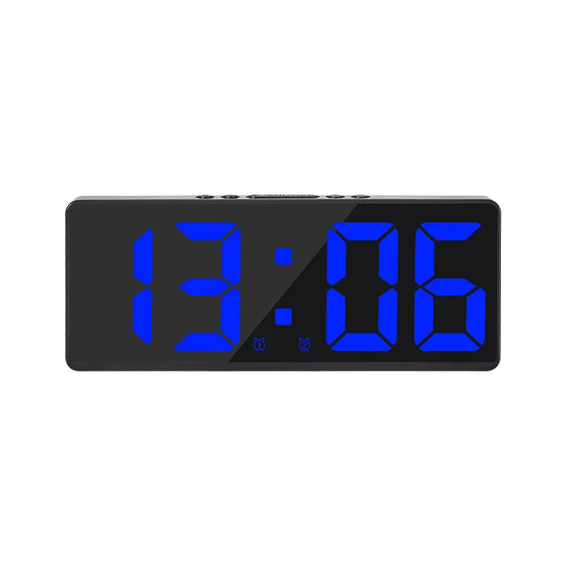 Voice Control Digital Alarm Clock Teperature Snooze Night Mode Desktop Table Clock 12/24H Anti-disturb Funtion LED Clocks Watch