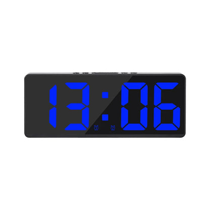 Voice Control Digital Alarm Clock Teperature Snooze Night Mode Desktop Table Clock 12/24H Anti-disturb Funtion LED Clocks Watch