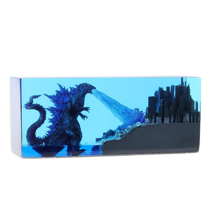 Crystal Godzillas Statue Monster Mini Night Light Creative Lamp 3d Micro Landscape Living Room Desktop Decor Children Gift
