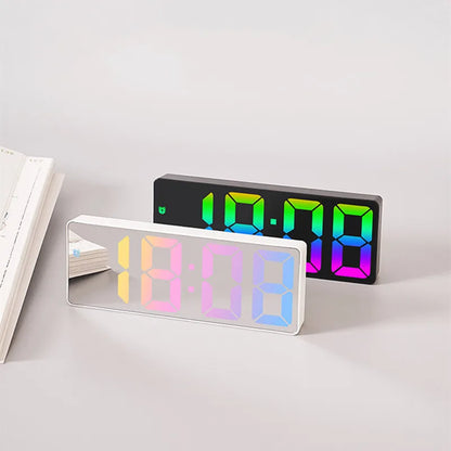 Voice Control Color Digital Alarm Clock TEMP Date Display Night Mode Snooze Table Clock Anti-disturb Function 12/24H LED Clock