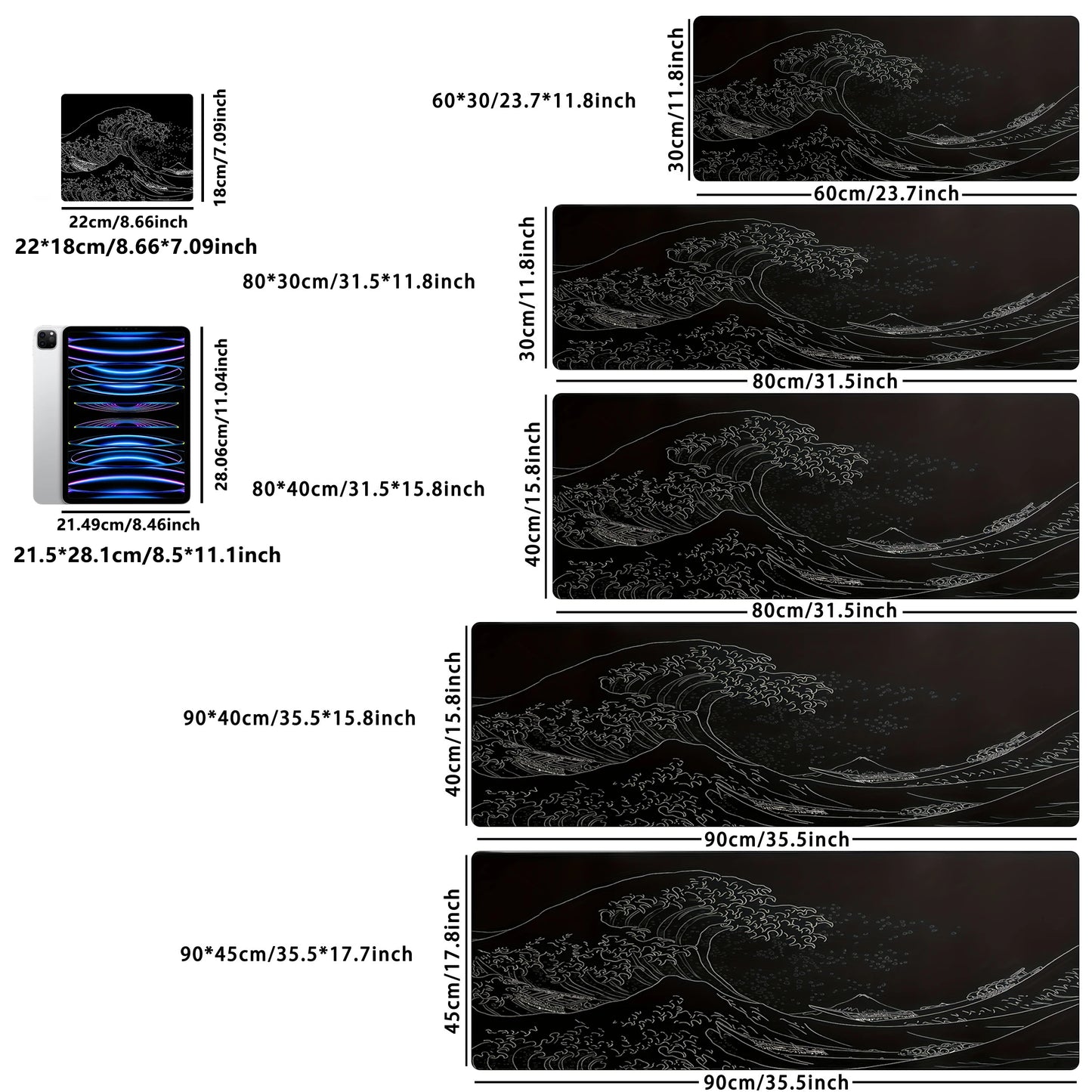 1PC Large Mouse Pads For Desk, Gaming Mouse Pad, Mouse Pad with Stitched Edges and Non-Slip Rubber Base, Extended Mouse Pad