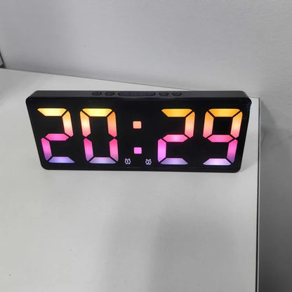 Voice Control Digital Alarm Clock Teperature Snooze Night Mode Desktop Table Clock 12/24H Anti-disturb Funtion LED Clocks Watch