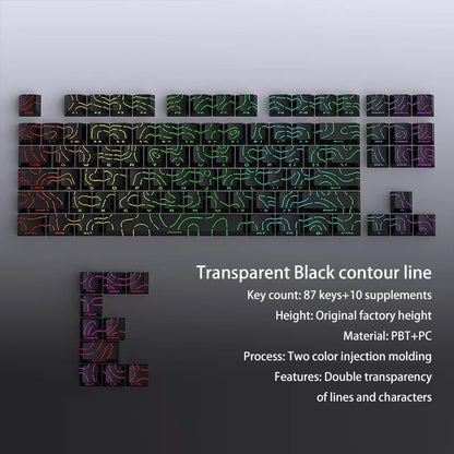 Contour 4.0 Side Engraved Keycap PBT Translucent 97 Key Gaming Mechanical Keyboard Key Cap White For Magnetic Switch F75 GMK87