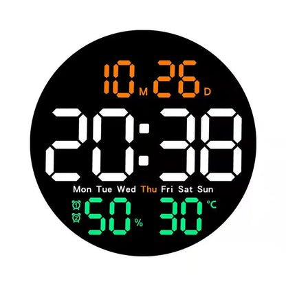 Simple living room wall clock, electronic multi-functional household clock with temperature and humidity, silent clock