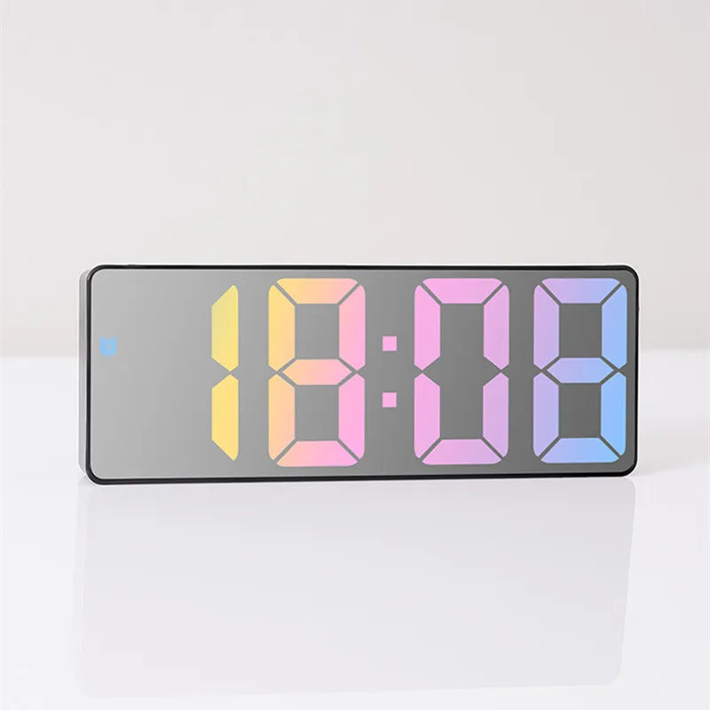 Voice Control Color Digital Alarm Clock TEMP Date Display Night Mode Snooze Table Clock Anti-disturb Function 12/24H LED Clock