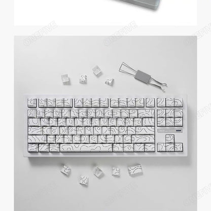 Contour 4.0 Side Engraved Keycap PBT Translucent 97 Key Gaming Mechanical Keyboard Key Cap White For Magnetic Switch F75 GMK87