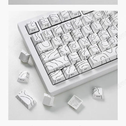 Contour 4.0 Side Engraved Keycap PBT Translucent 97 Key Gaming Mechanical Keyboard Key Cap White For Magnetic Switch F75 GMK87